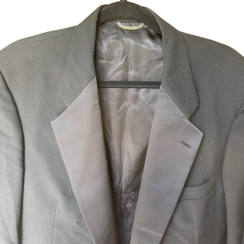 Vintage Christian Dior Monsieur Black Satin Lapel Tuxedo Jacket Blazer 44L‎ - Picture 5 of 12